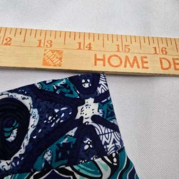 Roz & Ali Blue Wide Leg Palazzo Pants Yoga Travel Boho Hippie Mosaic Comfort L - Picture 8 of 11